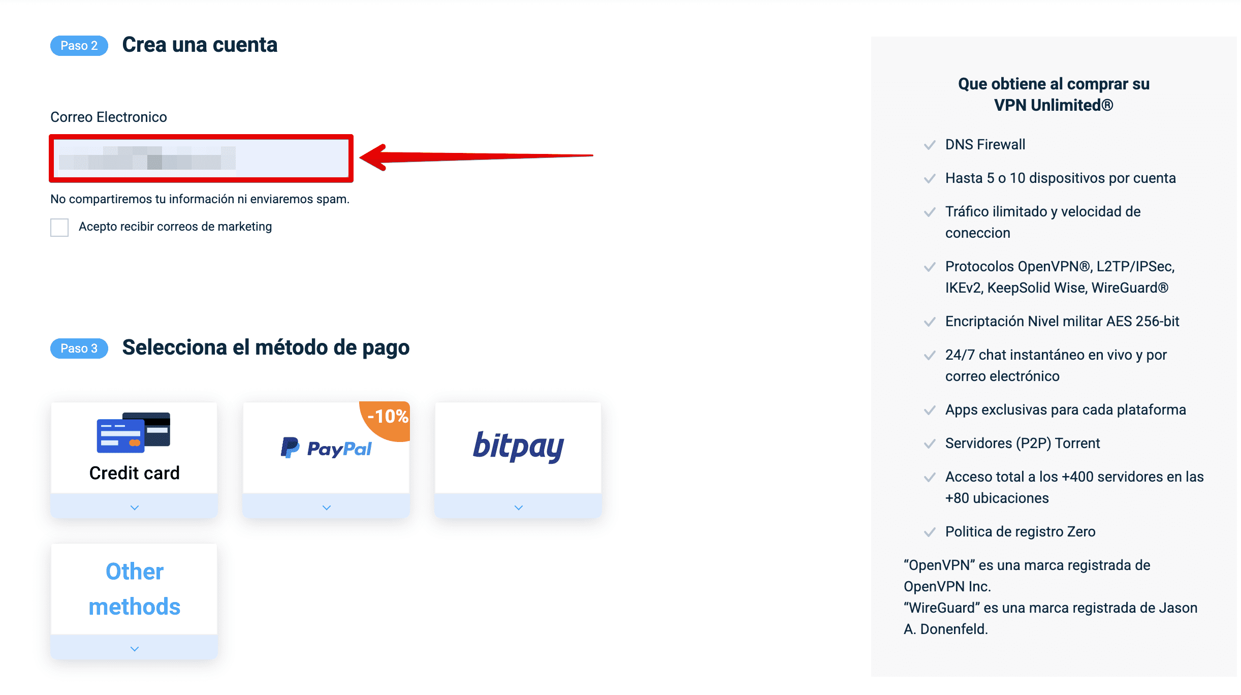 Create an account to pay with PayPal