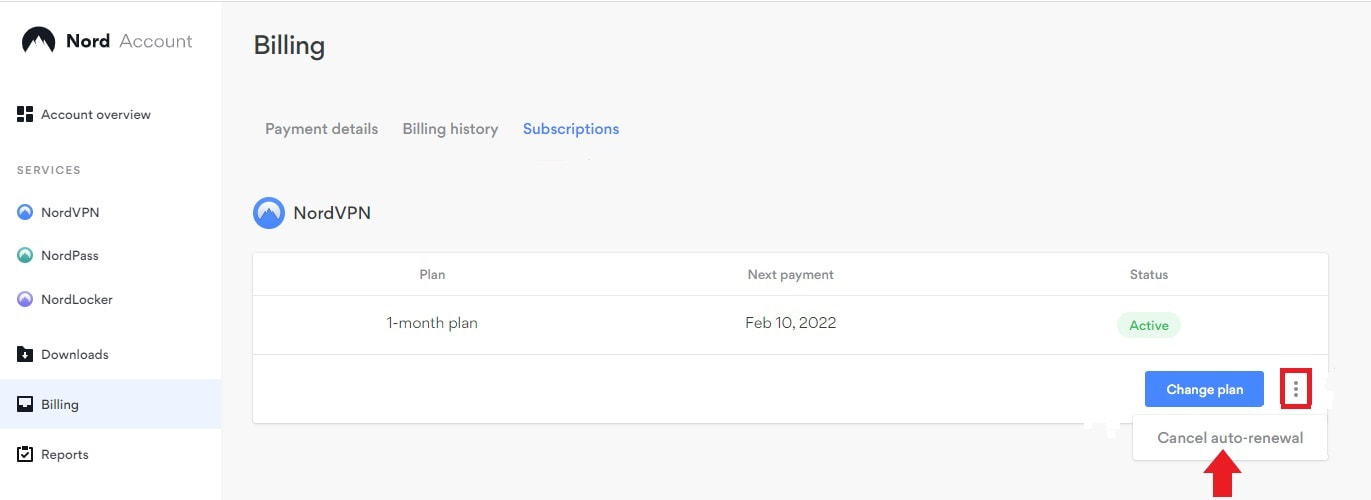 Billing Cancel auto-renewal