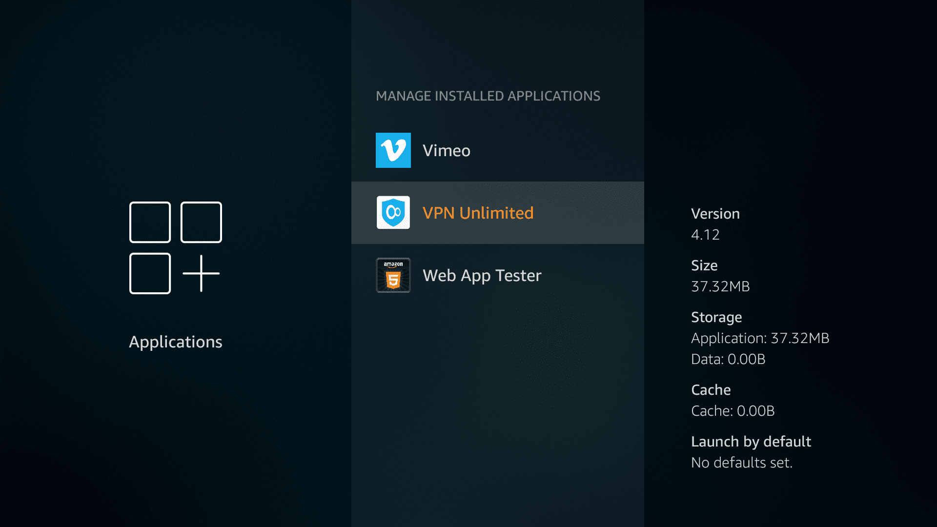 Find the VPN Unlimited application on your Amazon Fire TV after installation